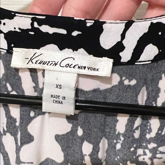 Kenneth Cole Black and White Patterned Women's Dress - Picture 5 of 14